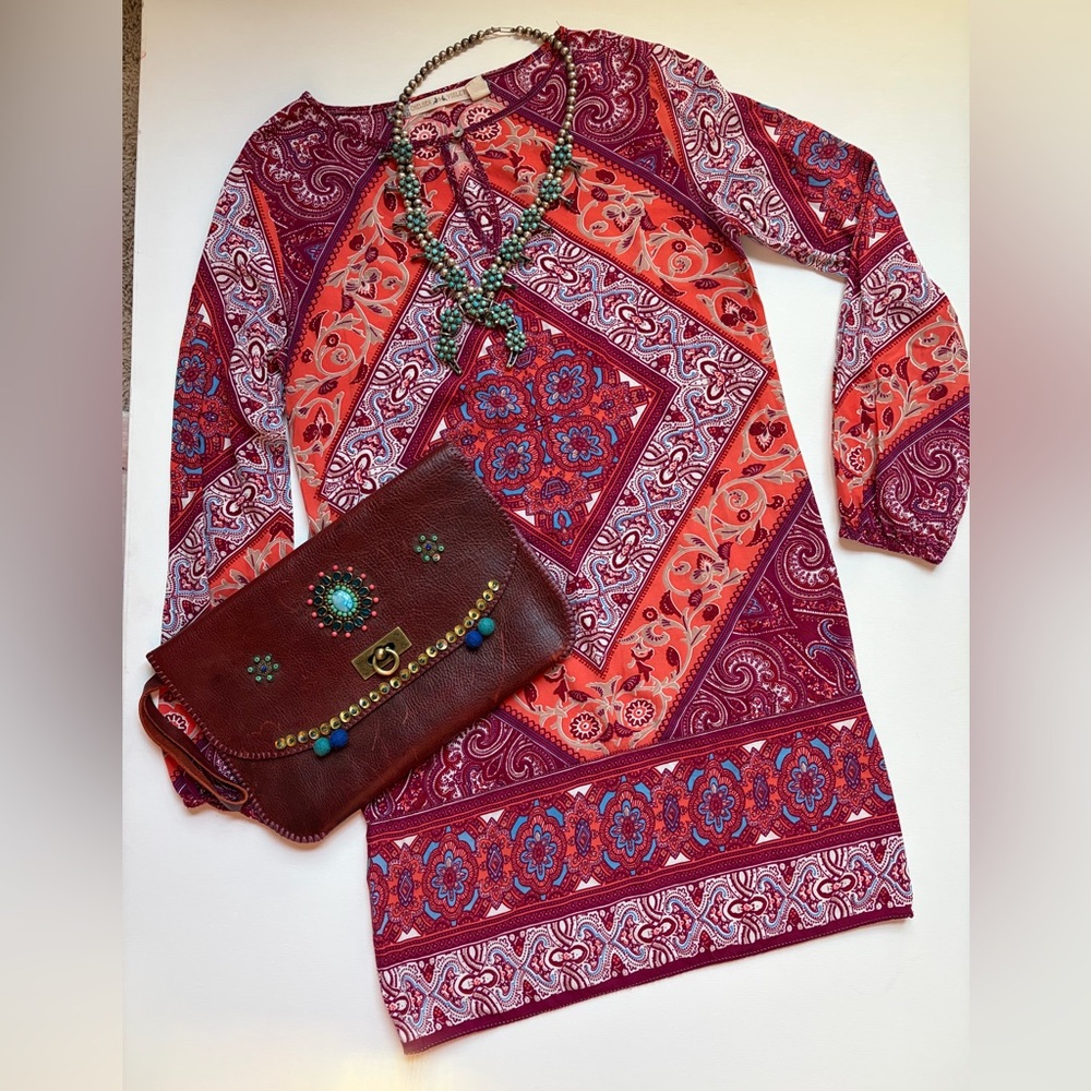 Chelsea & Violet Boho mini dress / tunic. Lightweight, festival, bohemian XS